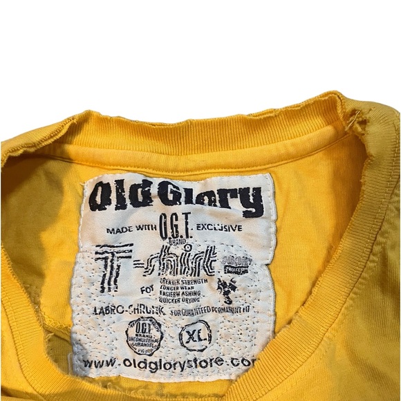 Old Glory T Shirt OGT Brand Exclusive Yellow Beaded T Shirt - Picture 2 of 6